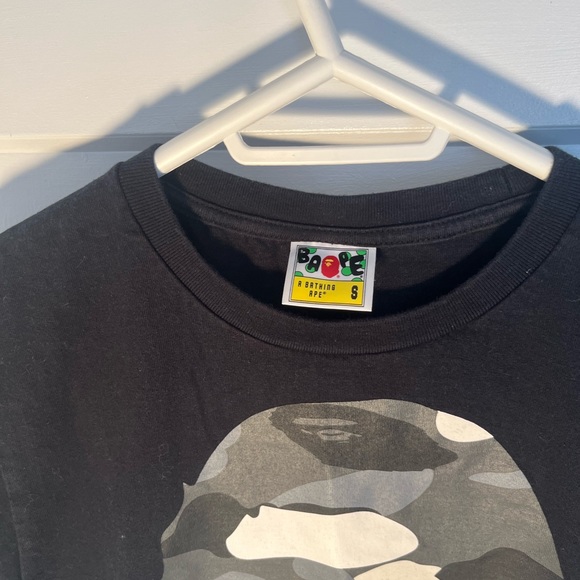 Vintage Bape Bathing Ape Nigo T-Shirt black Grey Camo Big Logo - Picture 3 of 5